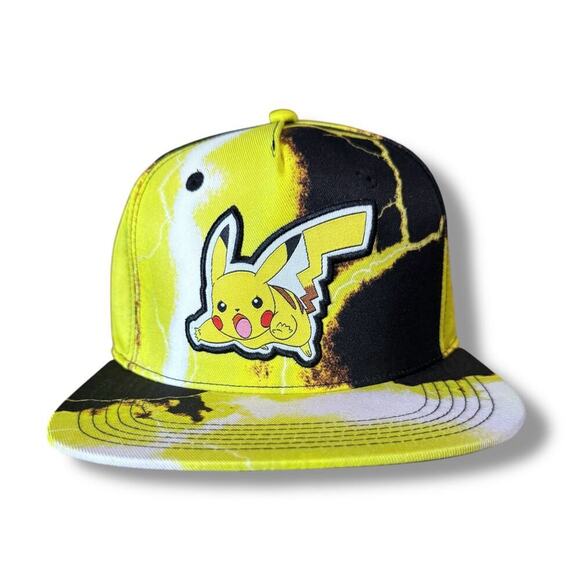 Pokémon Ball Cap Unisex Pikachu Yellow and Black Embroidered Snapback Hat - Picture 1 of 8